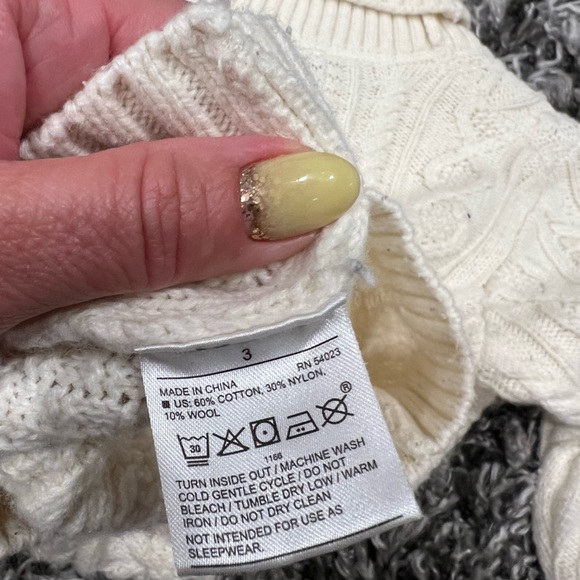 Janie and Jack Cable Knit Fisherman Sweater 3Tboys Toddler Cream Knit Button - Picture 7 of 11